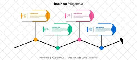 visualización de datos comerciales. iconos de infografía de línea de tiempo diseñados para plantilla de fondo abstracto elemento de hito diagrama moderno tecnología de proceso marketing digital presentación de datos vector de gráfico