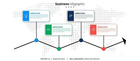 visualización de datos comerciales. iconos de infografía de línea de tiempo diseñados para plantilla de fondo abstracto elemento de hito diagrama moderno tecnología de proceso marketing digital presentación de datos vector de gráfico