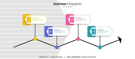 Collection of colorful infographic can be used for workflow layout, diagram, number options, web design. Infographic business concept with options, parts, steps or processes. Vector Eps 10