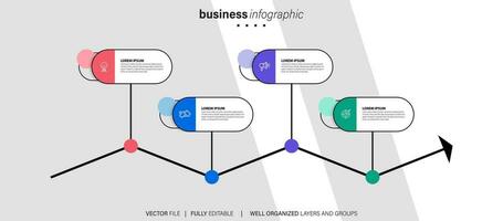 Collection of colorful infographic can be used for workflow layout, diagram, number options, web design. Infographic business concept with options, parts, steps or processes. Vector Eps 10