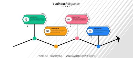 Collection of colorful infographic can be used for workflow layout, diagram, number options, web design. Infographic business concept with options, parts, steps or processes. Vector Eps 10