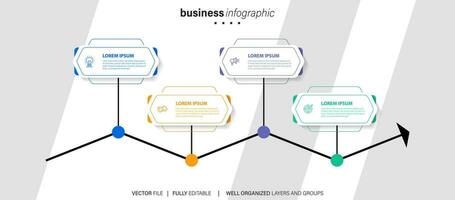 Collection of colorful infographic can be used for workflow layout, diagram, number options, web design. Infographic business concept with options, parts, steps or processes. Vector Eps 10