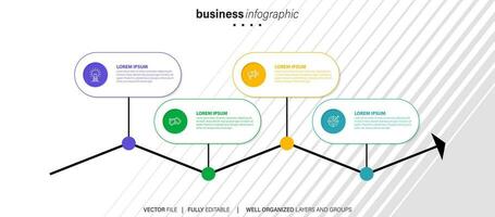 Infographic design template. Timeline concept with 4 steps vector