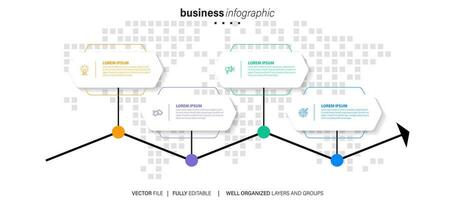 infografía diseño modelo. cronograma concepto con 4 4 pasos vector