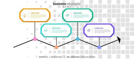 Infographics design vector and business icons with 4 options.