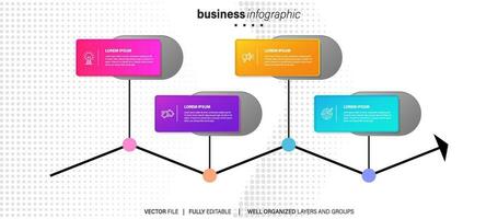 Collection of vector circle chart infographic templates for presentations, advertising, layouts, annual reports. 4 options, steps, parts.