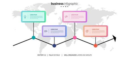 Collection of vector circle chart infographic templates for presentations, advertising, layouts, annual reports. 4 options, steps, parts.