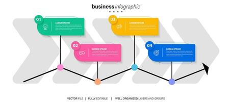 Infographics design vector and business icons with 4 options.