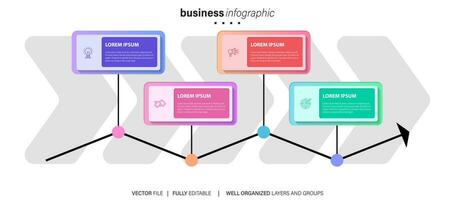 negocio infografía elemento proceso modelo diseño con íconos y 4 4 opciones o pasos. vector ilustración.