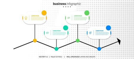 Collection of vector circle chart infographic templates for presentations, advertising, layouts, annual reports. 4 options, steps, parts.