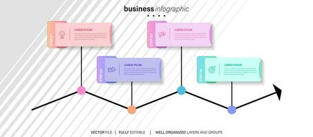 negocio infografía elemento proceso modelo diseño con íconos y 4 4 opciones o pasos. vector ilustración.