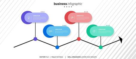 negocio infografía elemento proceso modelo diseño con íconos y 4 4 opciones o pasos. vector ilustración.