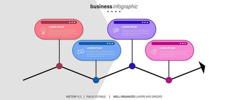 Set of infographics elements in modern flat business style vector