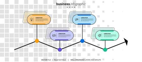 Creative concept for infographic with 4 steps, options, parts or processes. Business data visualization vector