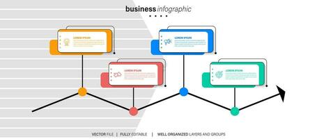 Set of infographics elements in modern flat business style vector
