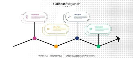 Vector infographic flat template circles for four label, diagram, graph, presentation. Business concept with 4 options. For content, flowchart, steps, timeline, workflow, marketing. EPS10