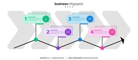 Modern infographic template with 4 steps. Business circle template with options for brochure, diagram, workflow, timeline, web design. Vector EPS 10