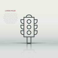Semaphore icon in flat style. Traffic light vector illustration on white isolated background. Crossroads business concept.