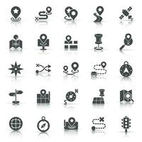 Navigation icon set in flat style. Gps direction vector illustration on white isolated background. Locate pin position business concept.