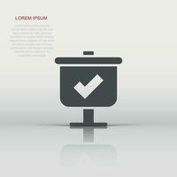 Checklist vector icon. Survey vector illustration in flat design on isolated background. Simple business concept pictogram.