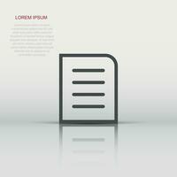 Contract document icon in flat style. Report folder stamp vector illustration on isolated background. Paper sheet sign business concept.