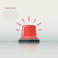 Emergency alarm icon in flat style. Alert lamp vector illustration on isolated background. Police urgency sign business concept.