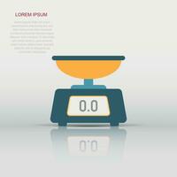 Bathroom weight scale icon in flat style. Mass measurement vector illustration on isolated background. Overweight sign business concept.