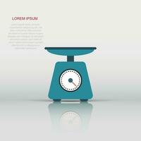 Bathroom weight scale icon in flat style. Mass measurement vector illustration on isolated background. Overweight sign business concept.