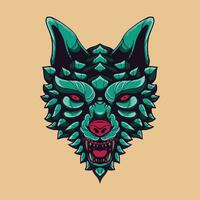 wolf head artwork illustration vector
