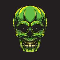 green skull artwork illustration vector