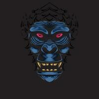 gorilla face artwork illustration vector