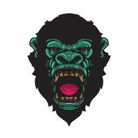 gorilla face artwork illustration vector