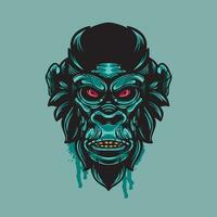 gorilla face artwork illustration vector