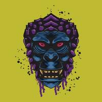 gorilla face artwork illustration vector