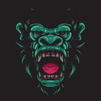 gorilla face artwork illustration vector