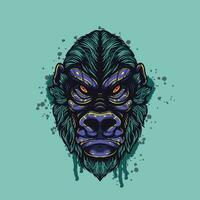 gorilla face artwork illustration vector