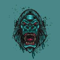 gorilla face artwork illustration vector