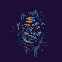 gorilla face artwork illustration vector