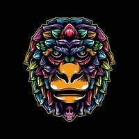 monkey head artwork illustration vector