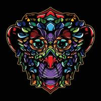 monkey head artwork illustration vector