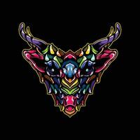 deer head full color artwork vector