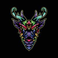 deer head full color artwork vector