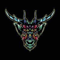 deer head full color artwork vector