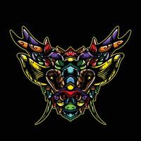 deer head full color artwork vector