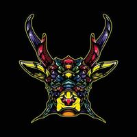 deer head full color artwork vector