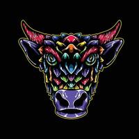 bull head artwork illustration vector