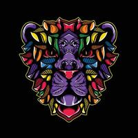 lion head pattern artwork illustration vector