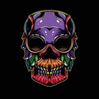 full color skull artwork illustration vector