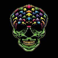 full color skull artwork illustration vector