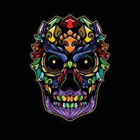 full color skull artwork illustration vector